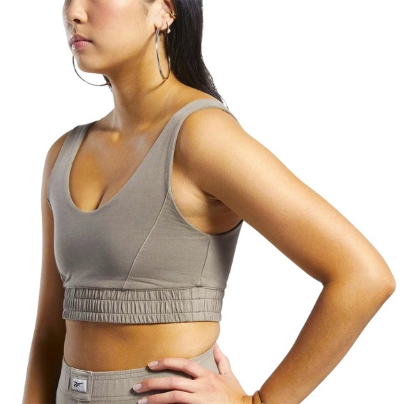 Reebok Women's Taupe Crop Top - Picture 3 of 5